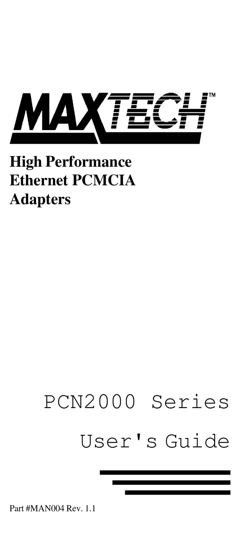 MaxTech PCN2000 Series user guide