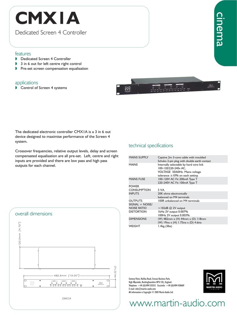 Martin Audio Dedicated Screen 4 Controller CMX1A User manual Martin Audio Dedicated Screen 4 Controller CMX1A User manual