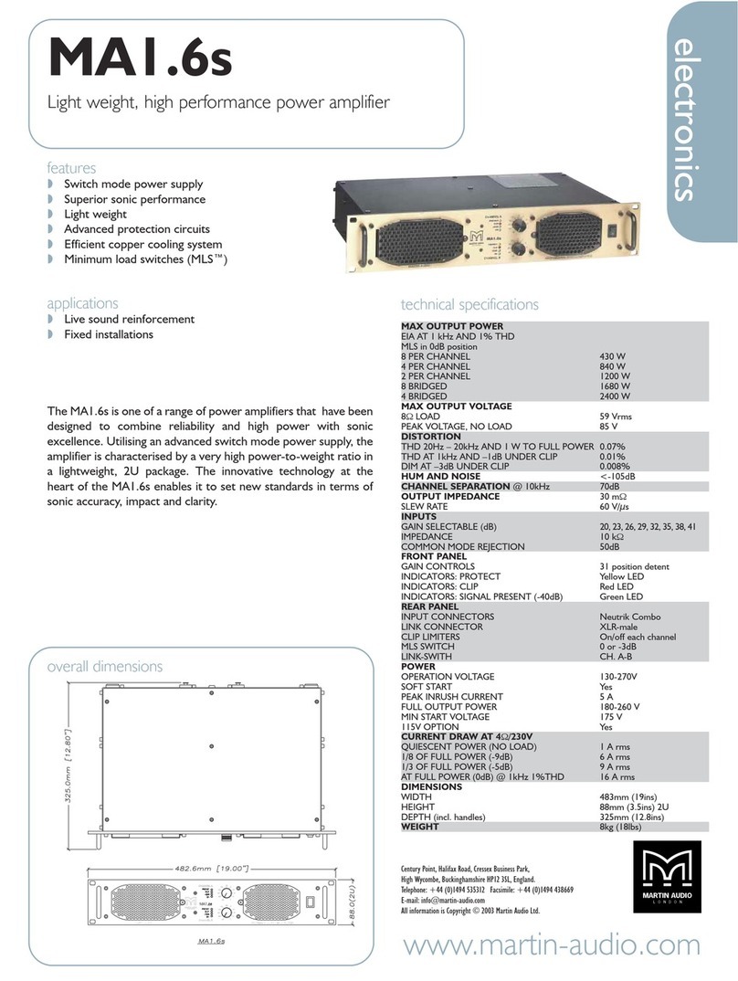 Martin Audio MA1.6s User manual Martin Audio MA1.6s User manual