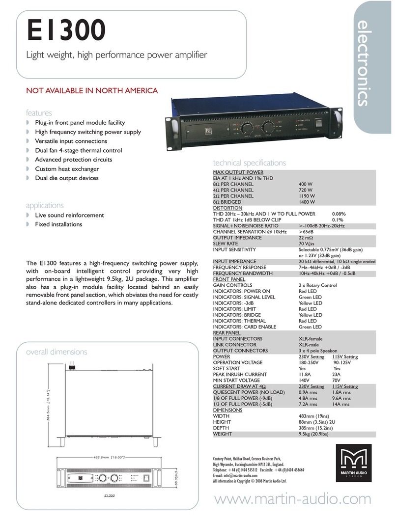 Martin Audio E1300 User manual Martin Audio E1300 User manual