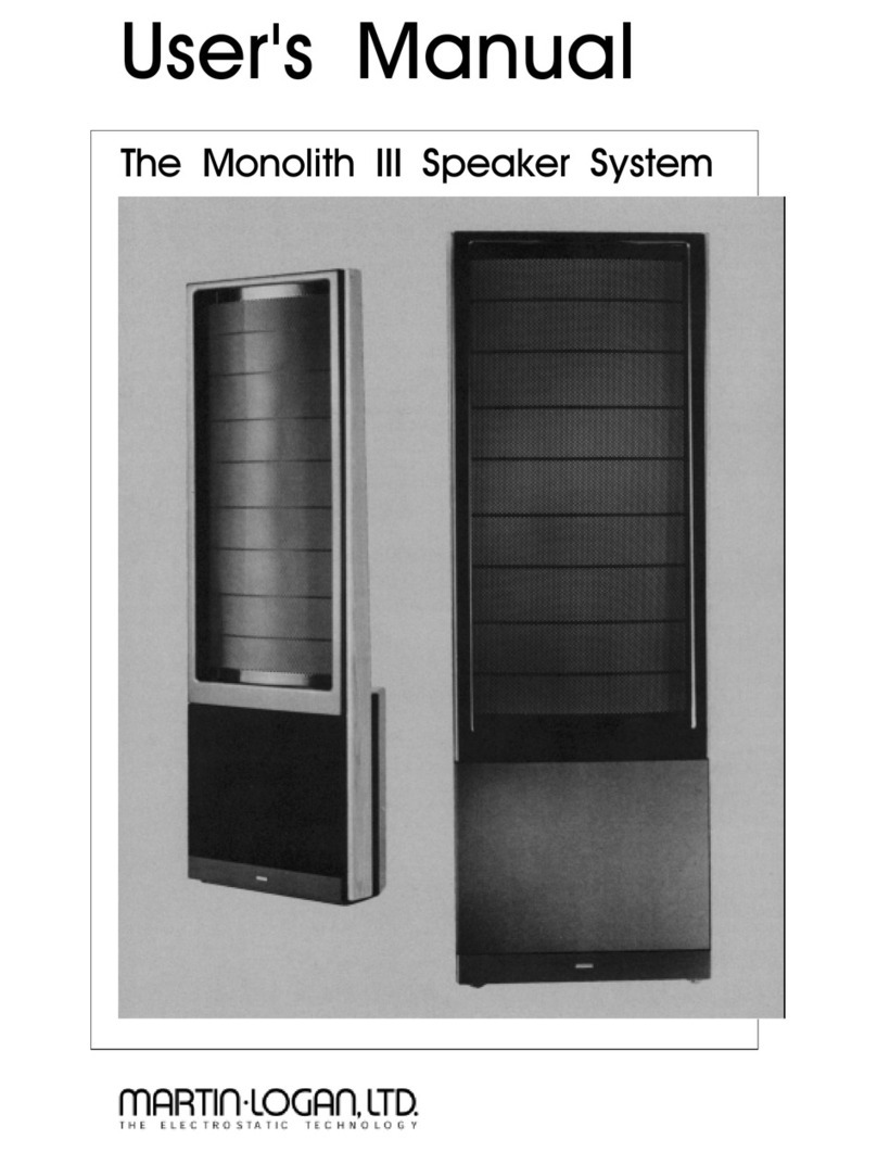 MartinLogan Monolith III User manual
