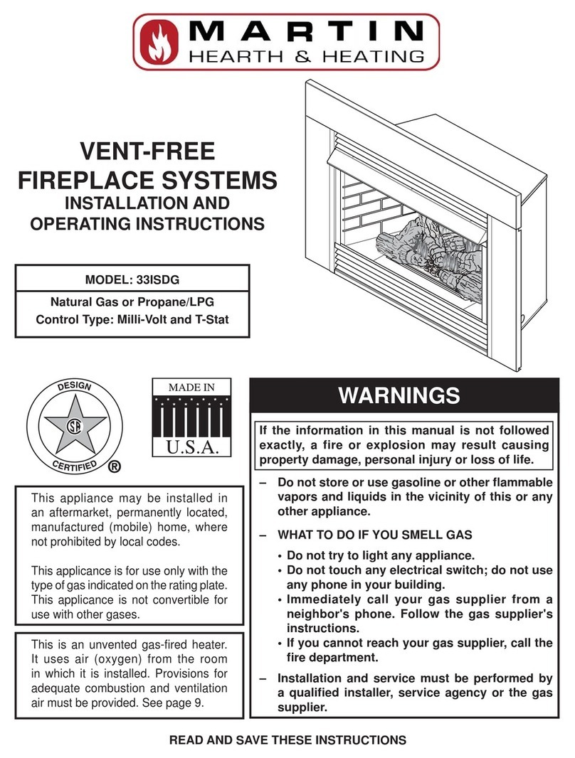 Martin VENT-FREE FIREPLACE SYSTEMS 33ISDG User manual