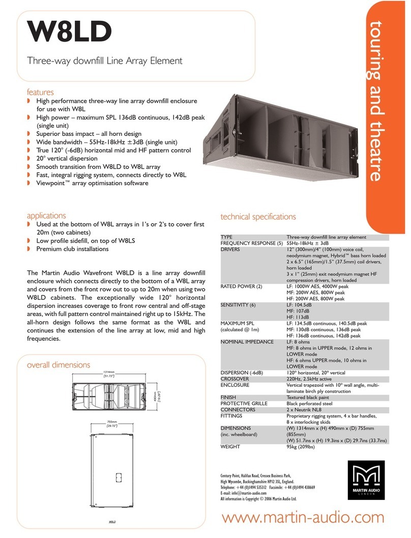 Martin Audio W8LD Specification sheet Martin Audio W8LD Specification sheet