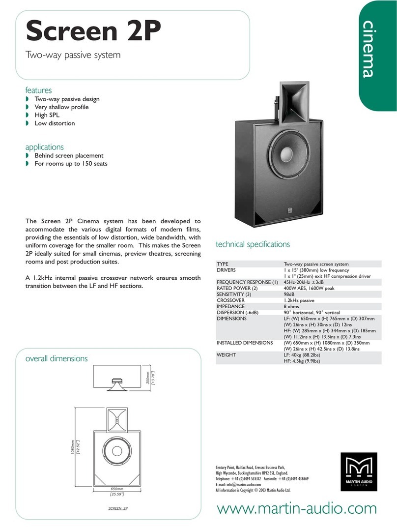Martin Audio Two-way Passive System Screen 2P Specifications