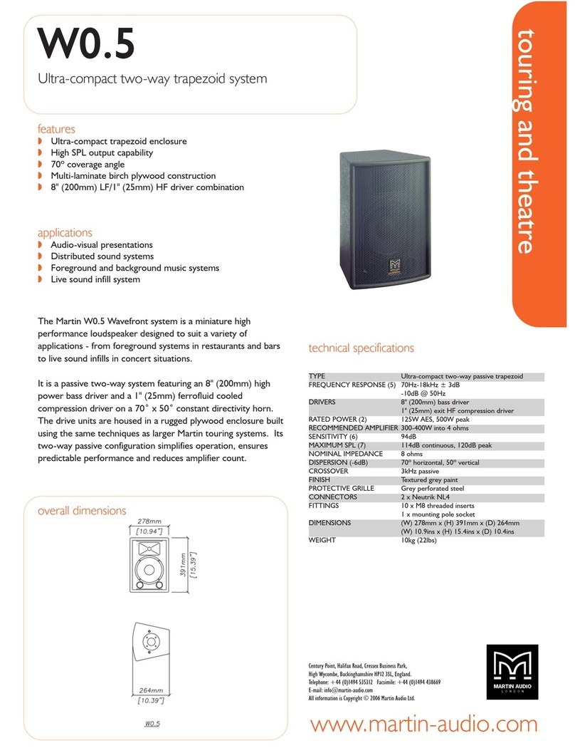Martin Audio W0.5 User manual Martin Audio W0.5 User manual