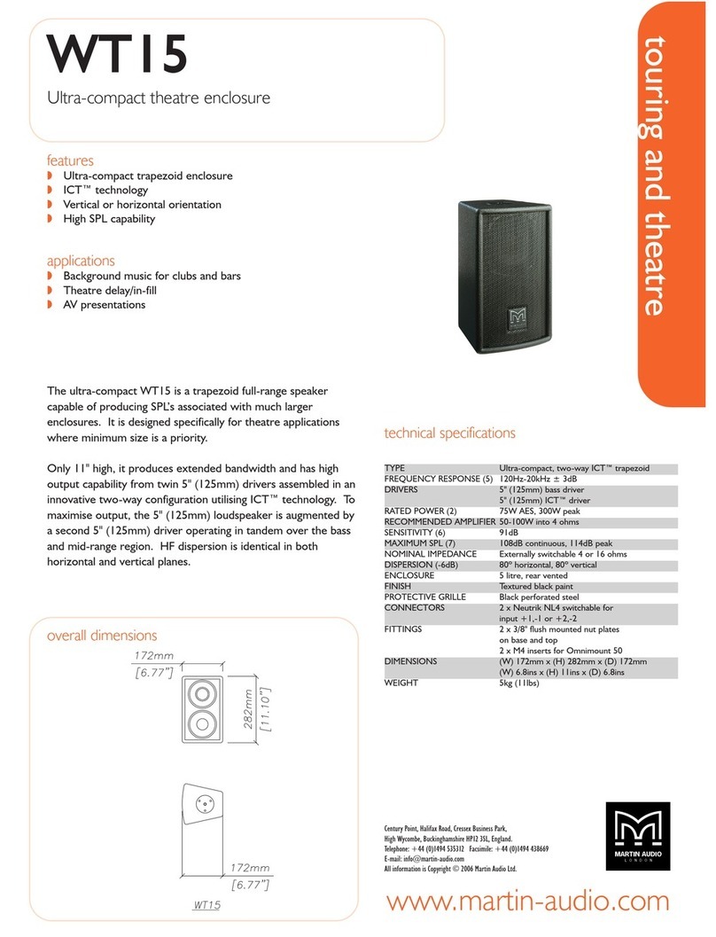 Martin Audio WT15 User manual