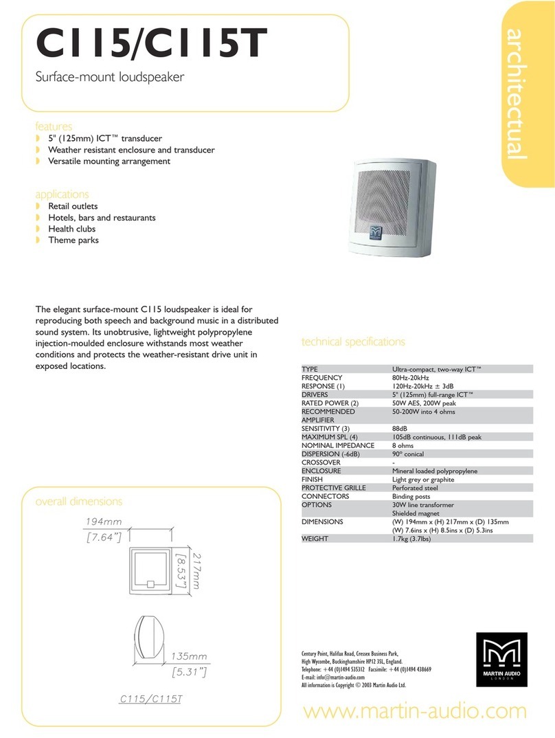 Martin Audio Surface-mount Loudspeaker C115/C115T User manual