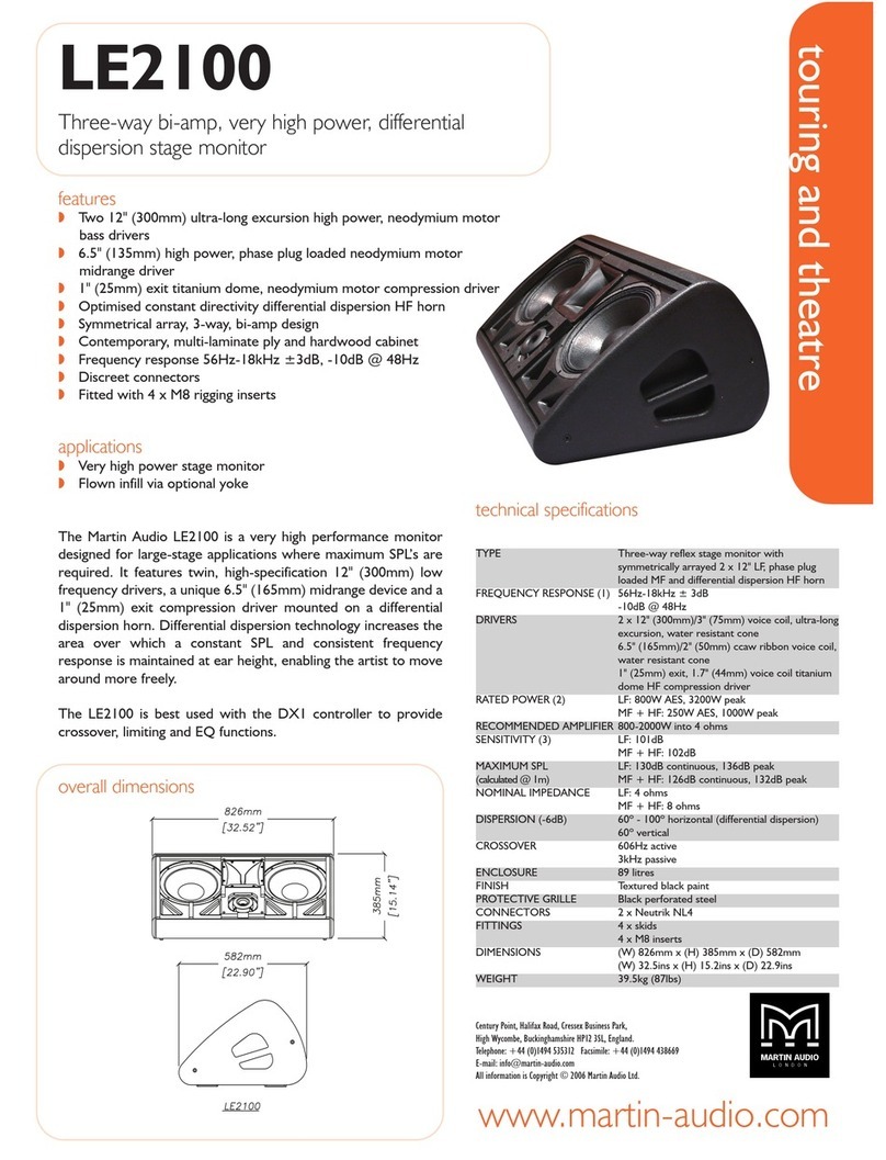 Martin Audio LE2100 Specification sheet