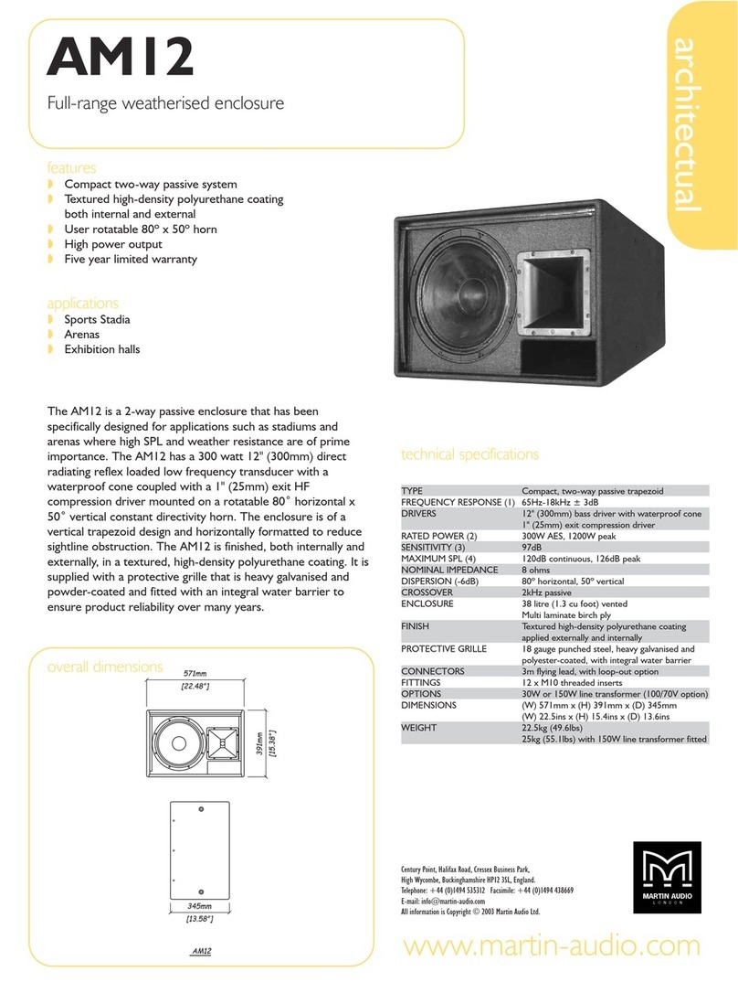 Martin Audio Full-range Weatherised Enclosure AM12 User manual