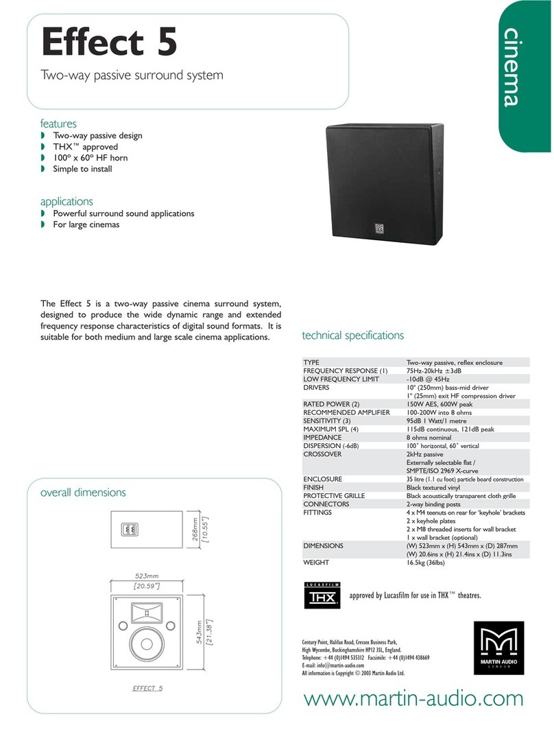 Martin Audio Two-way Passive Surround System Effect 5 User manual
