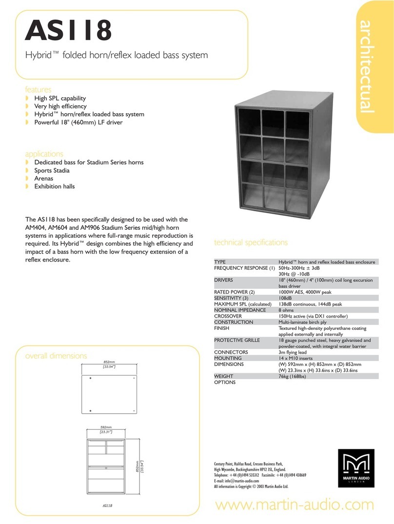 Martin Audio AS118 Specification sheet