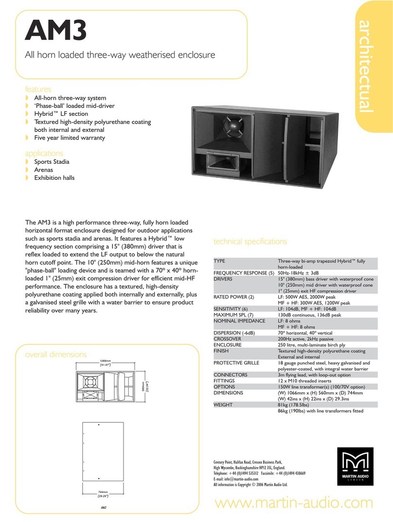 Martin Audio AM3 Specification sheet Martin Audio AM3 Specification sheet