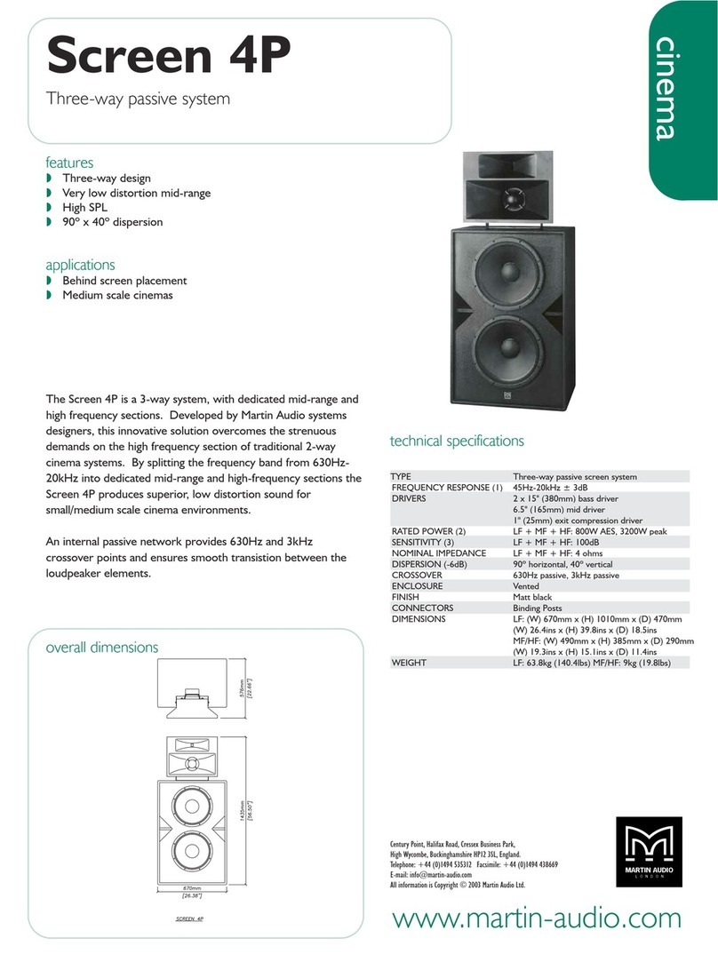 Martin Audio Three-way Passive System Screen 4P User manual