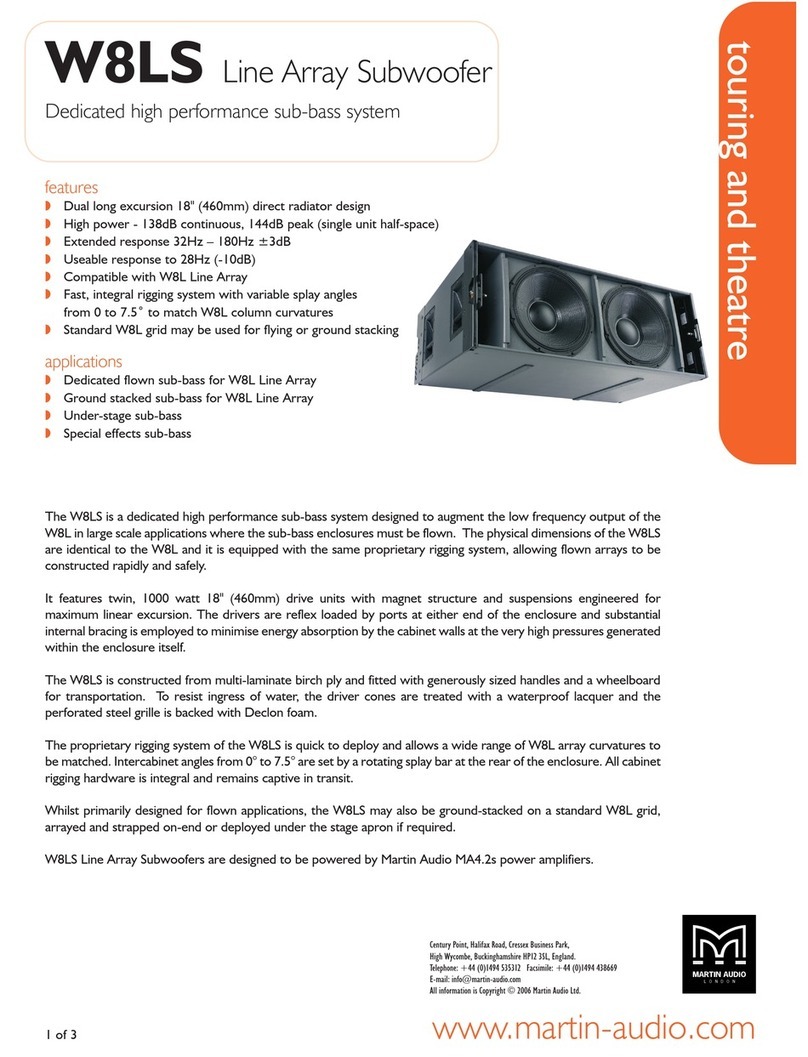 Martin Audio Line Array Subwoofer W8LS Specifications