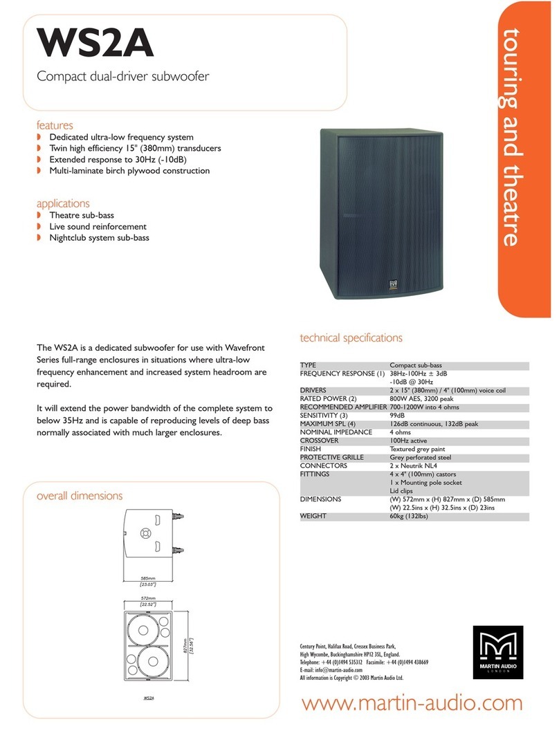 Martin Audio WS2A Specifications
