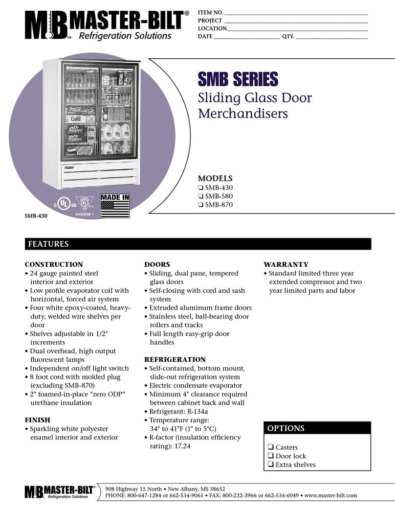 Master Bilt Sliding Glass Door Merchandise SMB-430 Specifications Master Bilt Sliding Glass Door Merchandise SMB-430 Specifications