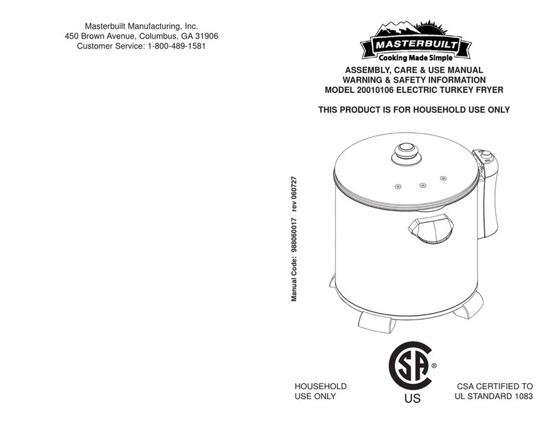 Masterbuilt 20010106 User manual