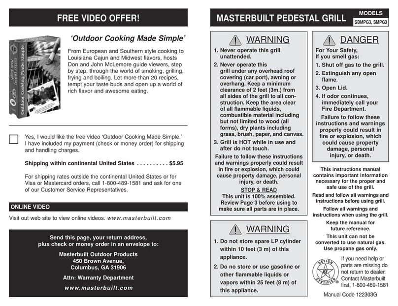 Masterbuilt SBMPG3 User manual
