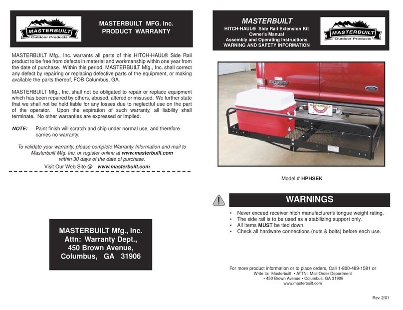 Masterbuilt HITCH-HAUL HPHSEK owner's manual