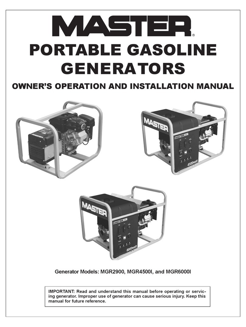 Master MGR2900, MGR4500I, MGR6000I OWNER'S OPERATION AND INSTALLATION MANUAL