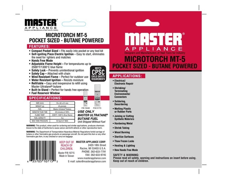 Master Appliance Microtorch MT-5 User manual