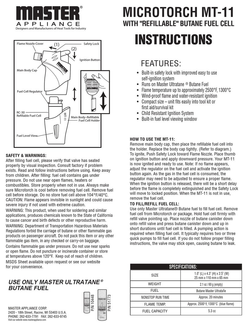Master Appliance MICROTORCH MT-11 User manual