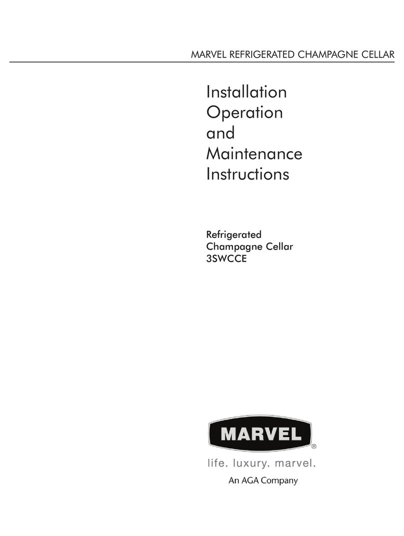 Marvel Refrigerated Champagne Cellar 3SWCCE Operation and maintenance instructions
