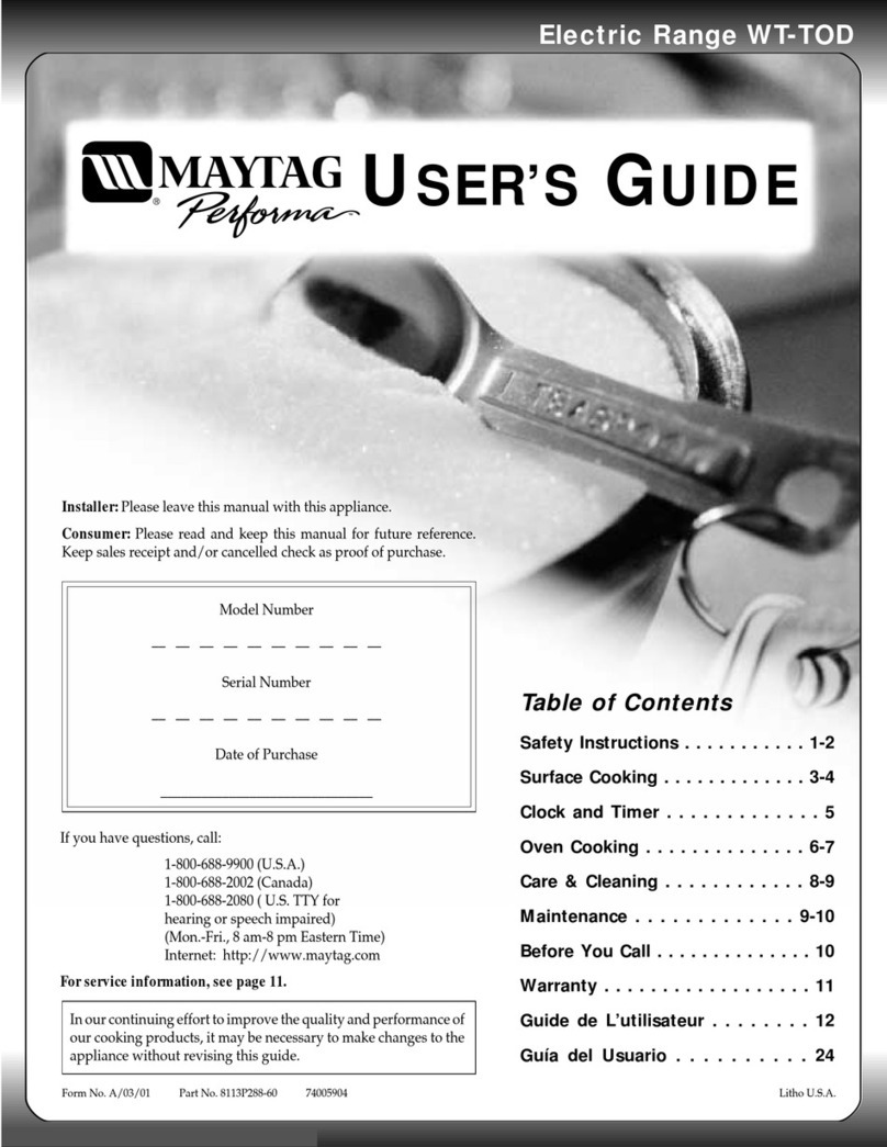 Maytag WT-TOD User manual