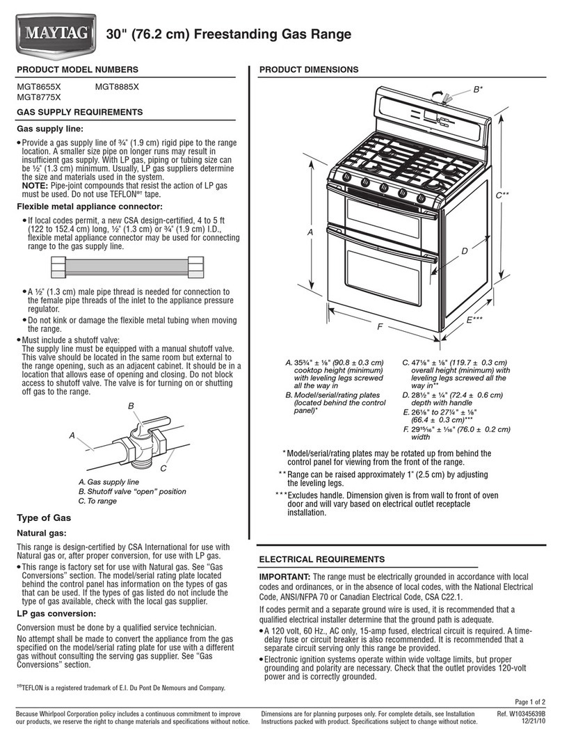 Maytag Gemini MGT8655X User instructions