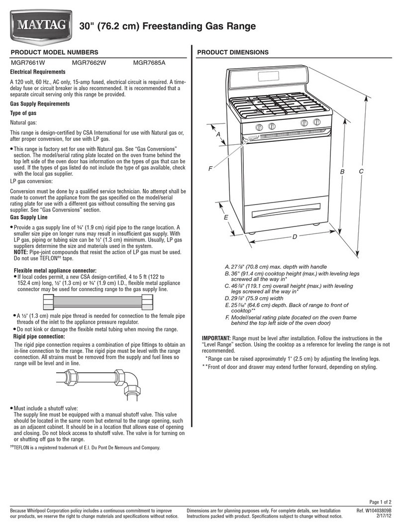 Maytag MGR7662W User instructions