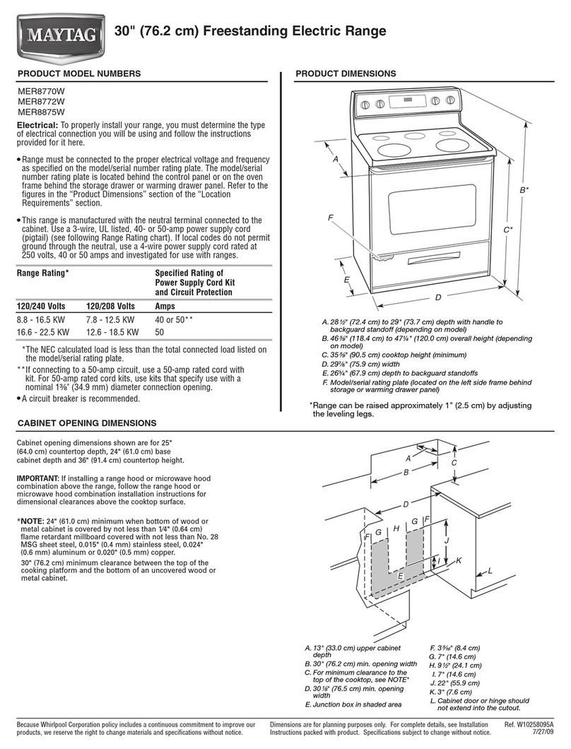 Maytag MER8770W User manual