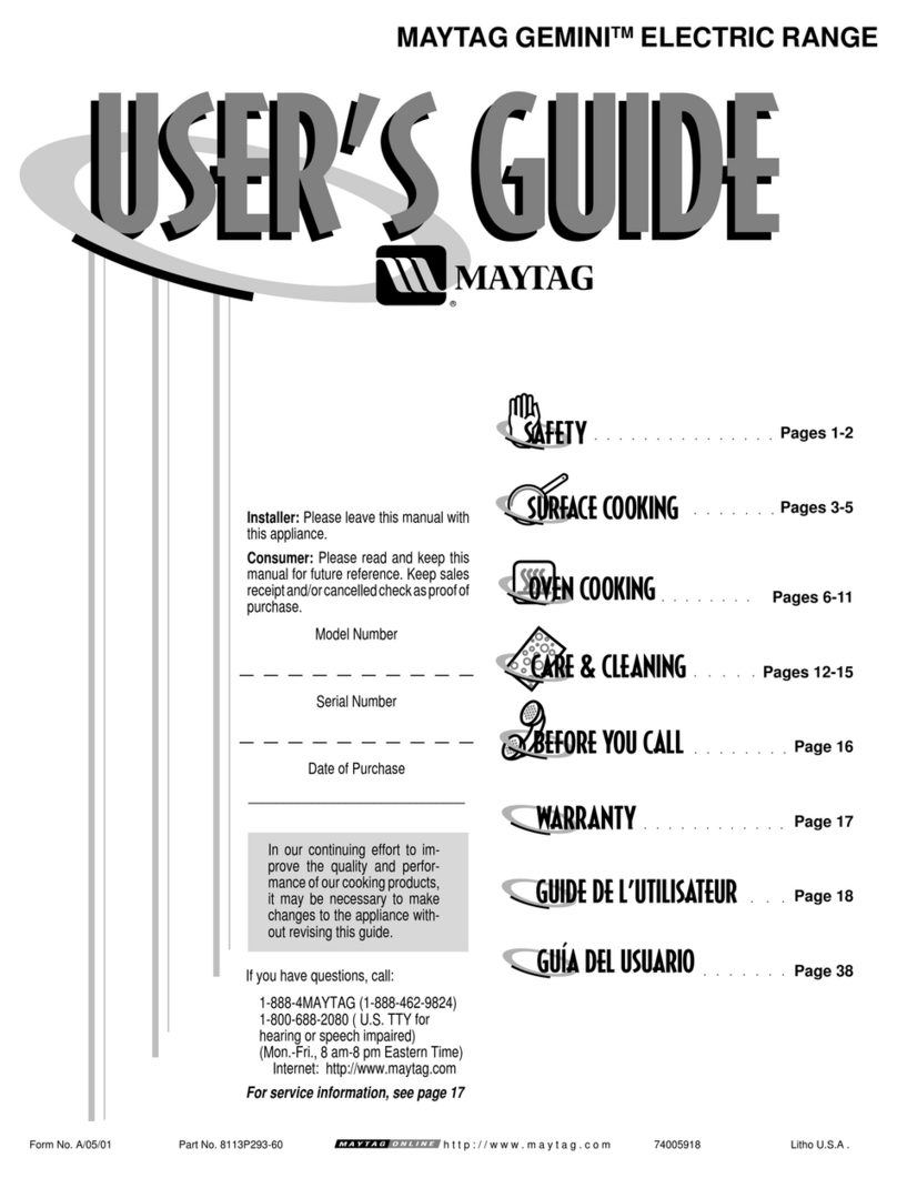 Maytag GEMINITM User manual