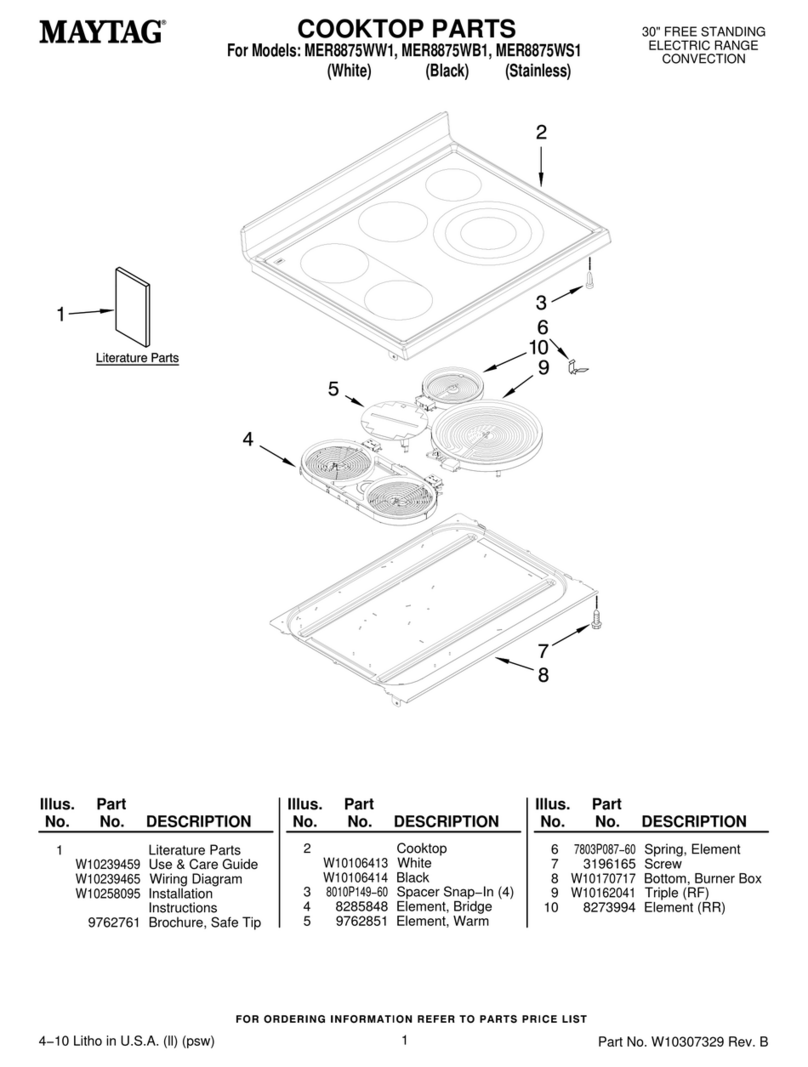 Maytag MER8875WB1 parts list