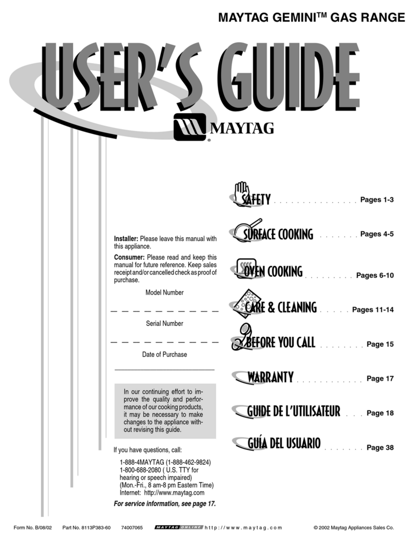 Maytag GEMINI User manual