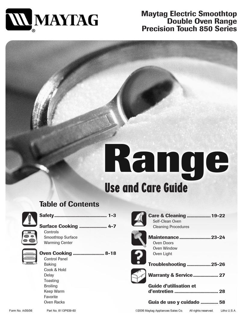 Maytag Precision Touch 850 Series Use and care guide