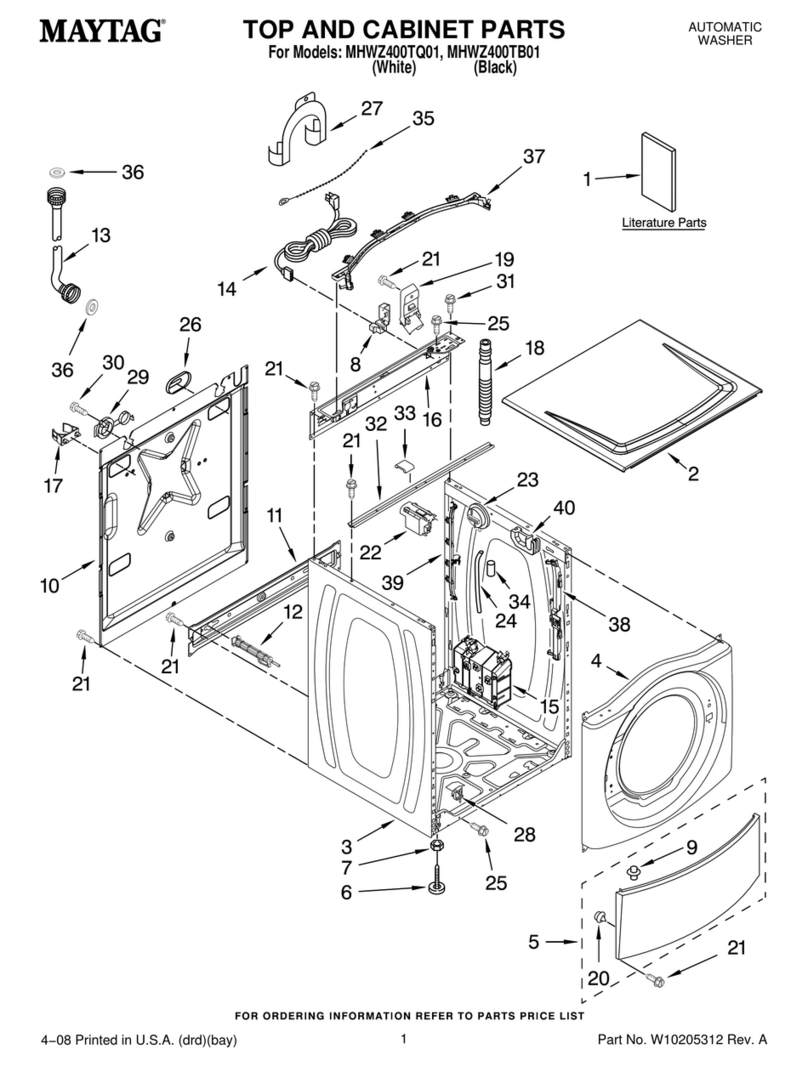 Maytag MHWZ400TB01 parts manual