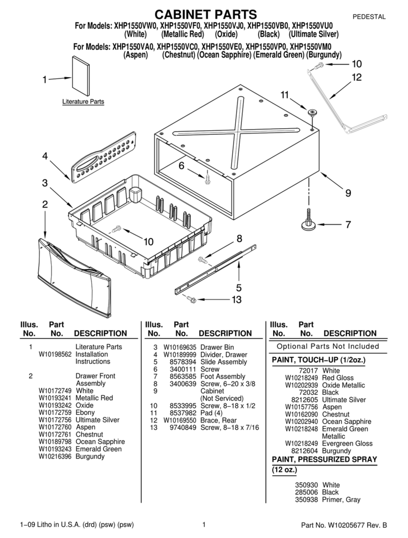 Maytag XHP1550VA0 parts list