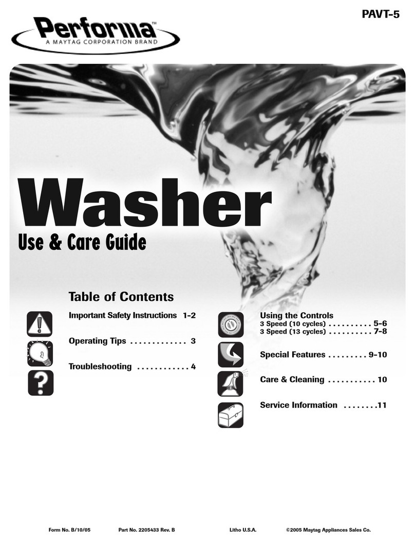 Maytag Performa PAVT-5 User manual