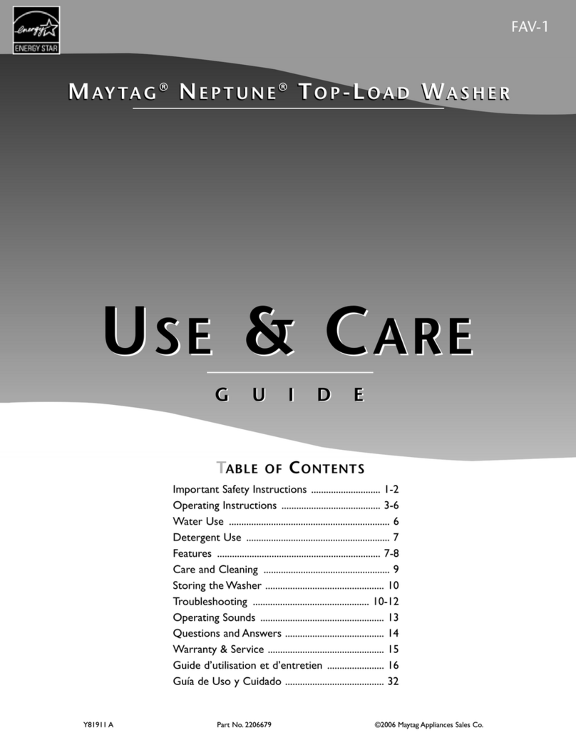 Maytag NEPTUNE 2206679 Use & care guide