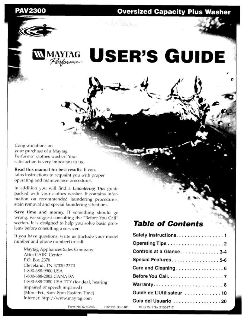 Maytag Rerforma PAV2300 user guide