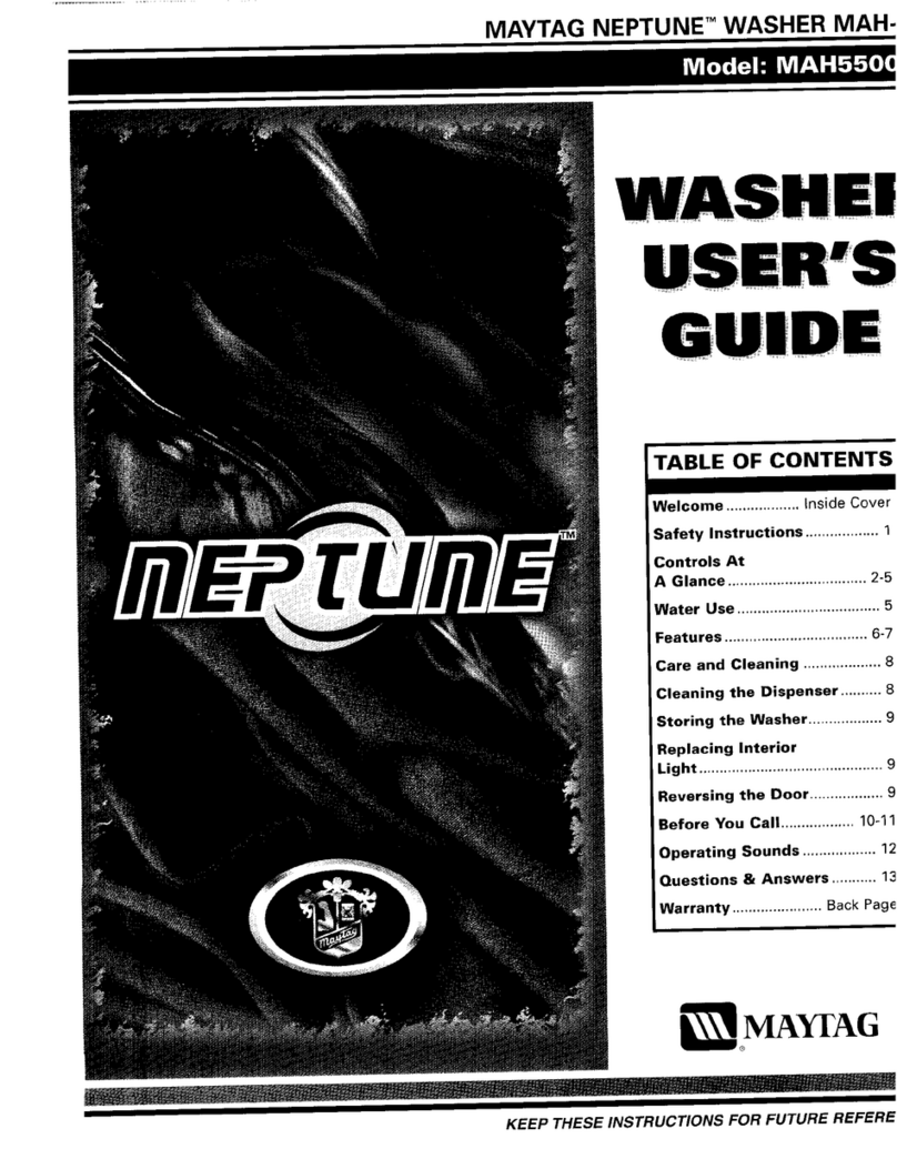 Maytag NEPTUNE MAH550 User manual