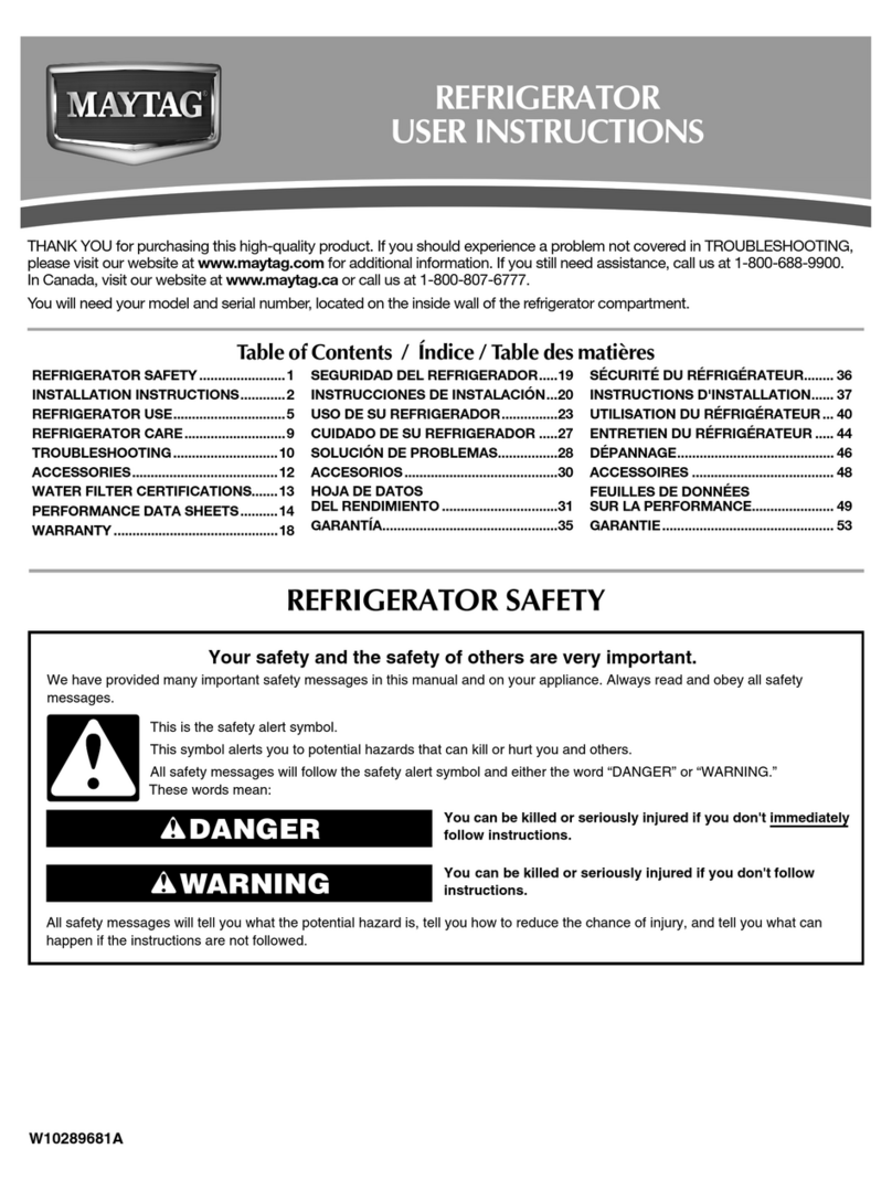 Maytag W10289680A User manual