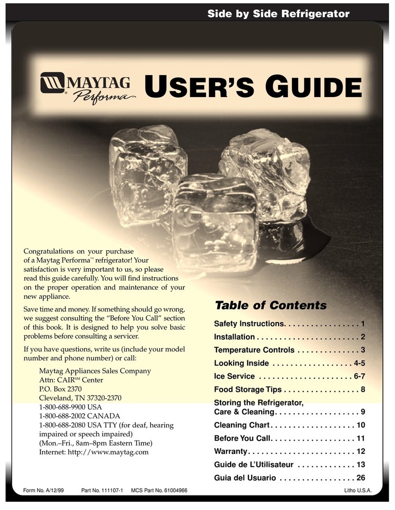Maytag Performa 61004966 User manual