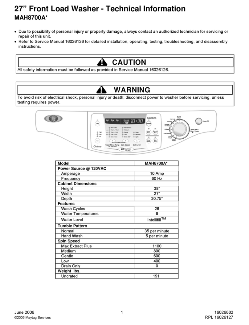 Maytag MAH8700A technical information