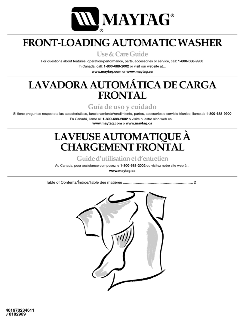 Maytag FRONT-LOADINGAUTOMATICWASHER User manual
