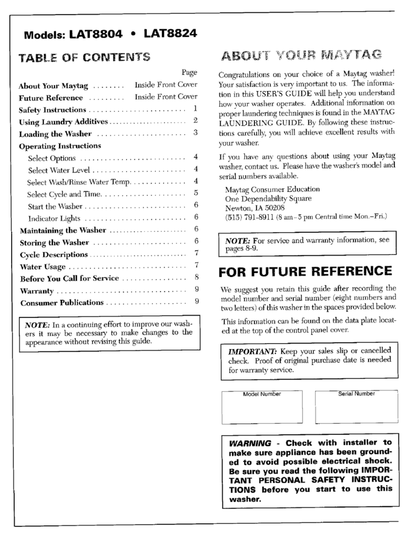 Maytag LAT8804 user guide