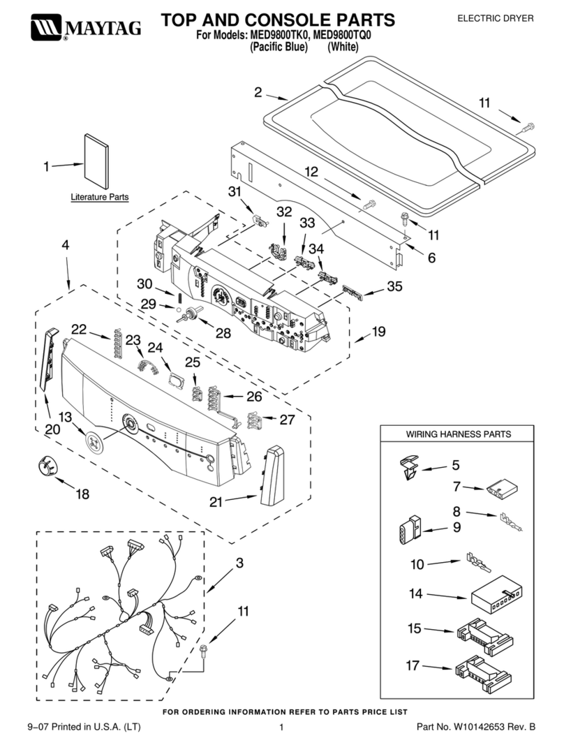 Maytag MED9800TK0 parts list