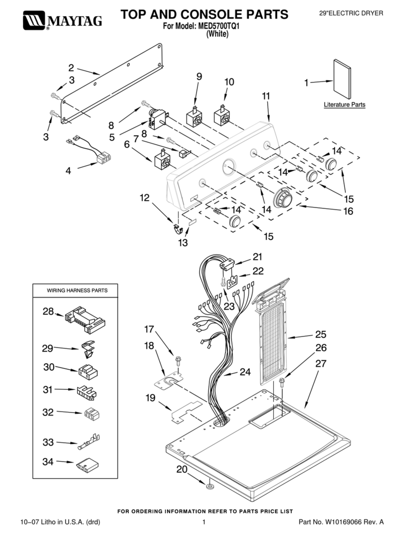 Maytag MED5700TQ1 parts list