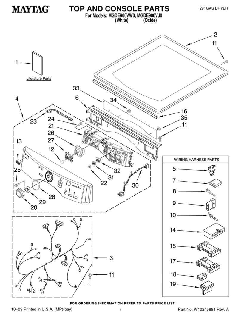 Maytag MGDE900VJ0 parts list