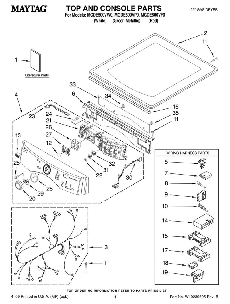 Maytag MGDE500VF0 User manual